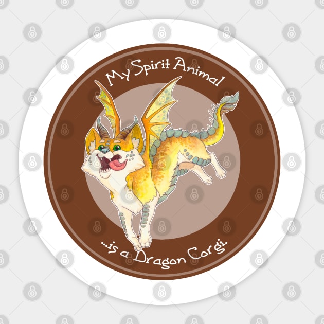 Dragon Corgi Spirit Animal Sticker by charamath